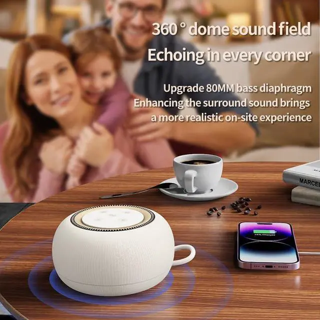 Alt view image 3 of 6 - Portable Bluetooth Speaker with Atmospheric Lighting, 16W Powerful Sound, 12H Playtime, Built-in Mic for Calls, 360° Surround Sound