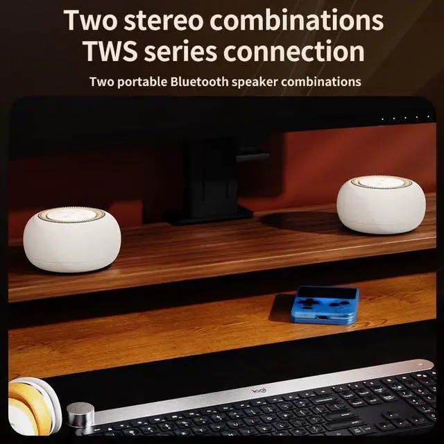 Alt view image 6 of 6 - Portable Bluetooth Speaker with Atmospheric Lighting, 16W Powerful Sound, 12H Playtime, Built-in Mic for Calls, 360° Surround Sound