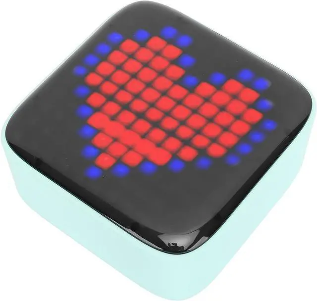 Alt view image 5 of 7 - Mini Bluetooth Speaker Portable LED Colorful Light Pixel Style Speaker Bedroom Office Party Outdoor (Green)