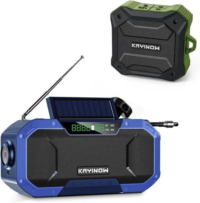 Main image of 2 Pieces Waterproof Portable Bluetooth Shower Speaker,Hand Crank Emergency Radio Bluetooth Speaker Perfect for Home Outdoor Emergency