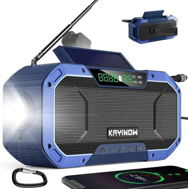 Alt view image 3 of 7 - 2 Pieces Waterproof Portable Bluetooth Shower Speaker,Hand Crank Emergency Radio Bluetooth Speaker Perfect for Home Outdoor Emergency