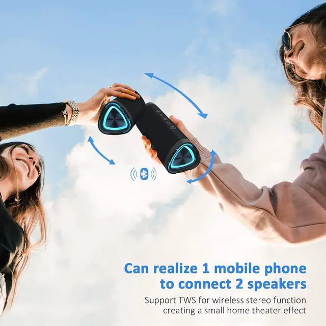 Alt view image 7 of 7 - Vanzon V40 Bluetooth Speakers V5.0 with 24W Loud Stereo Sound, 24H Playtime, TWS & IPX7 Waterproof, Suitable for Home and Outdoors