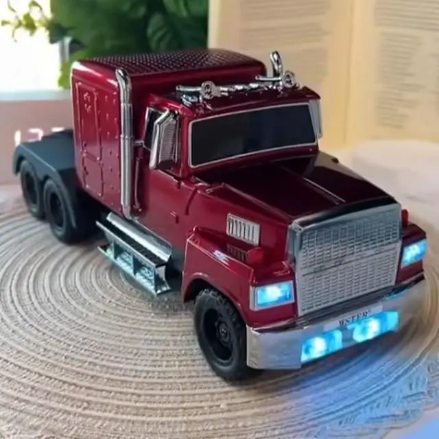 Alt view image 3 of 7 - Ws-570 Big Truck Model Bluetooth Speaker with Deep Bass & USB Charging, Cool Semi Truck Design Support USB, Tf Card, Aux and Fm Stereo, TWS Speaker for Car Lover Gifts(Red)