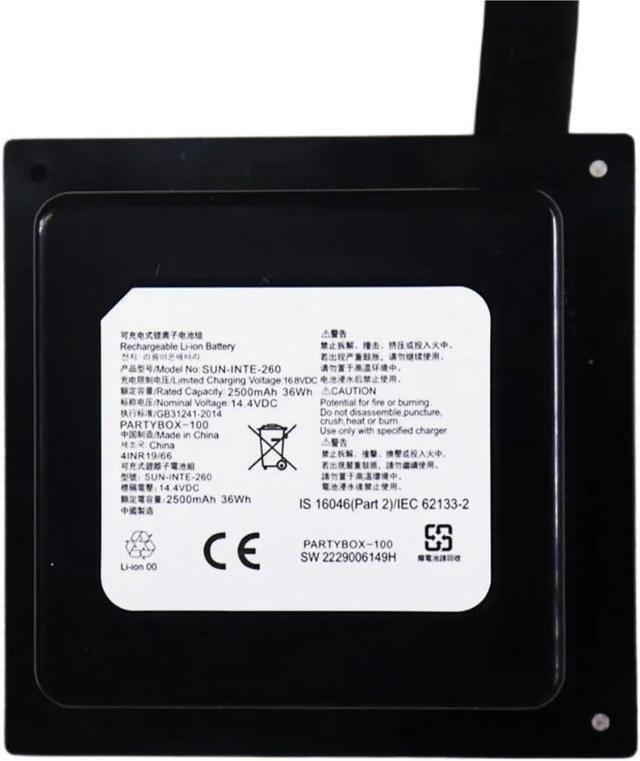 Alt view image 2 of 7 - 2500mAh Portable Bluetooth Speaker Battery SUN-INTE-260 - Compatible with JBL Partybox 100