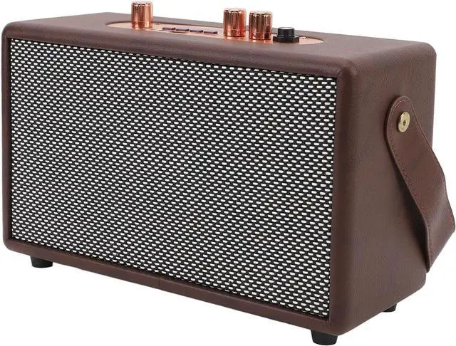 Main image of Vintage Bluetooth Speaker, Rechargeable Leather Portable BT Retro Style Audio System, Indoor Outdoor Portable Small Bluetooth Speaker, 20W Heavy Bass Music Player for Home