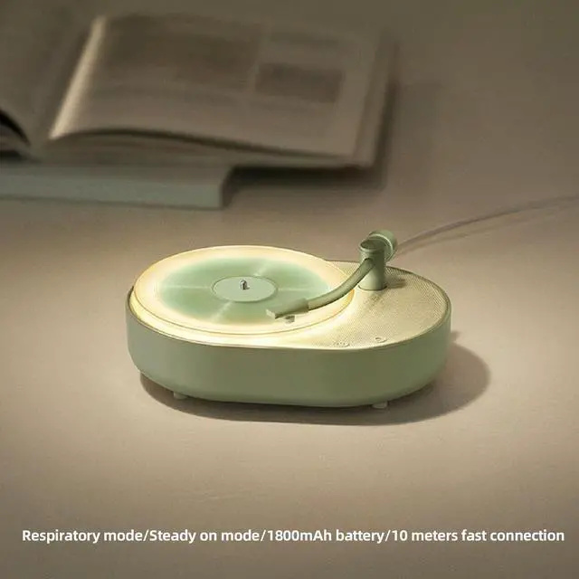 Alt view image 4 of 7 - Tangxi Bluetooth Speaker Record Player Shaped, 3 in 1 Wire Less Speakers with Aromatherapy Function & LED Night Light, 2 Light Modes, Portable Bluetooth Speaker for Office Home Decor