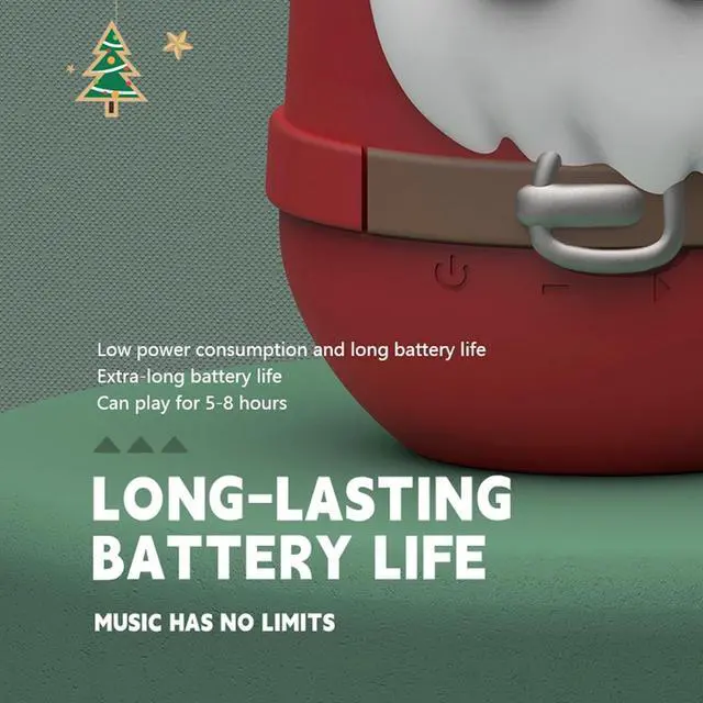 Alt view image 3 of 7 - Santa Claus Bluetooth Speaker, Shower Speaker Bluetooth Waterproof, Portable Mini Wireless Bluetooth Speaker, Christmas Room Decor Speaker with FM Radio, Christmas Decorations Indoor (2 pcs)