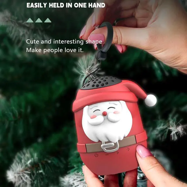 Alt view image 2 of 7 - Santa Claus Bluetooth Speaker, Shower Speaker Bluetooth Waterproof, Portable Mini Wireless Bluetooth Speaker, Christmas Room Decor Speaker with FM Radio, Christmas Decorations Indoor (2 pcs)
