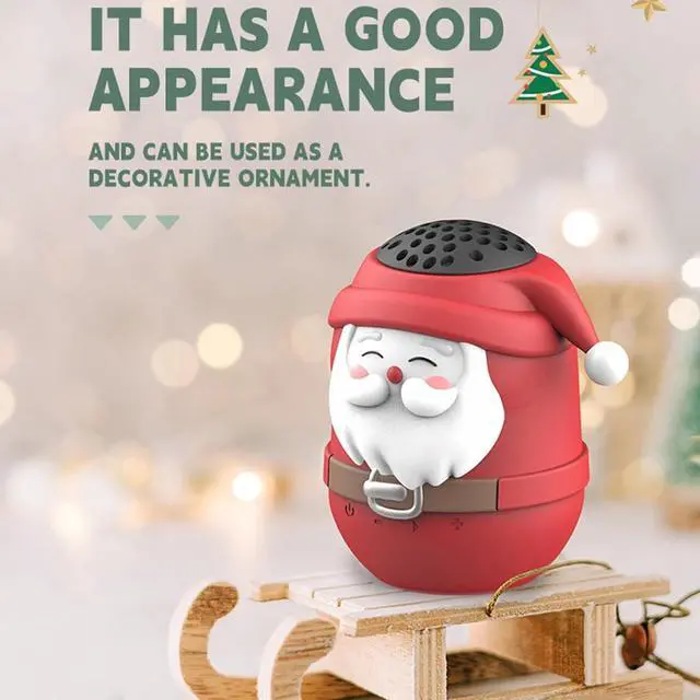 Alt view image 7 of 7 - Santa Claus Bluetooth Speaker, Shower Speaker Bluetooth Waterproof, Portable Mini Wireless Bluetooth Speaker, Christmas Room Decor Speaker with FM Radio, Christmas Decorations Indoor (2 pcs)