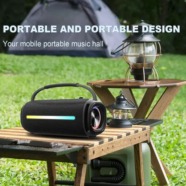 Alt view image 3 of 7 - Portable Intelligent Wireless Speaker, Dual Speakers, Powerful Sound and Deep Bass, Support U Disk/TF Card, Waterproof Bluetooth Speakers for Outdoor,Party,Home,Beach,Camping. Camouflage