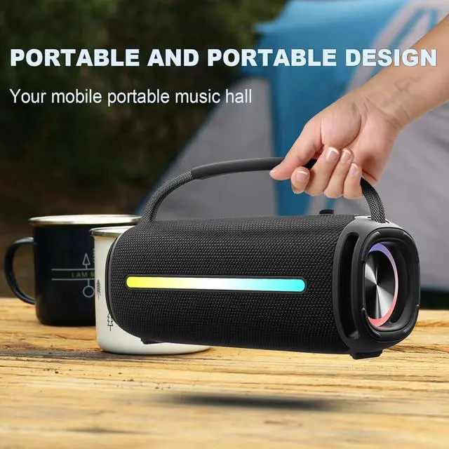 Alt view image 5 of 7 - Portable Intelligent Wireless Speaker, Dual Speakers, Powerful Sound and Deep Bass, Support U Disk/TF Card, Waterproof Bluetooth Speakers for Outdoor,Party,Home,Beach,Camping. Camouflage