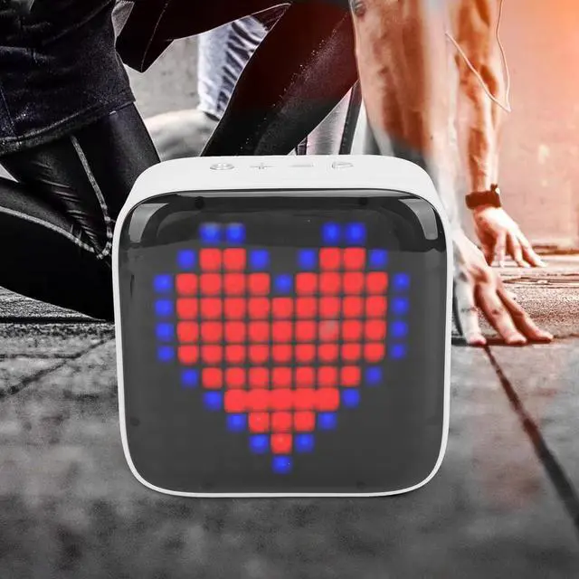 Alt view image 6 of 7 - Portable Bluetooth Speaker, IPX6, LED Light Show, 12H Battery, Bluetooth 5.0, Subwoofer, for Outdoor, Gaming, Music Lovers (Grey)