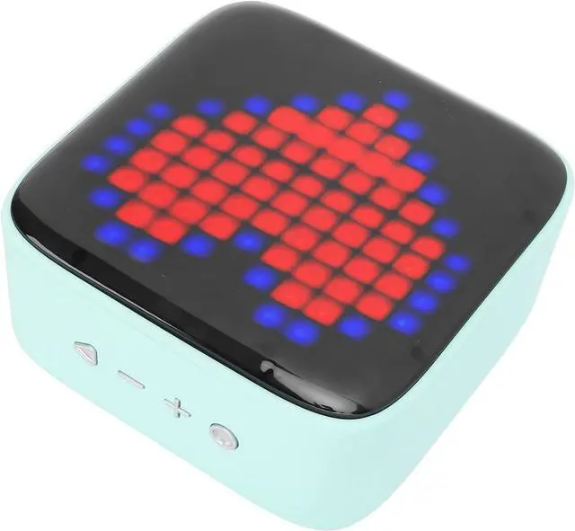 Alt view image 7 of 7 - Mini Bluetooth Speaker Portable LED Colorful Light Pixel Style Speaker Bedroom Office Party Outdoor (Green)