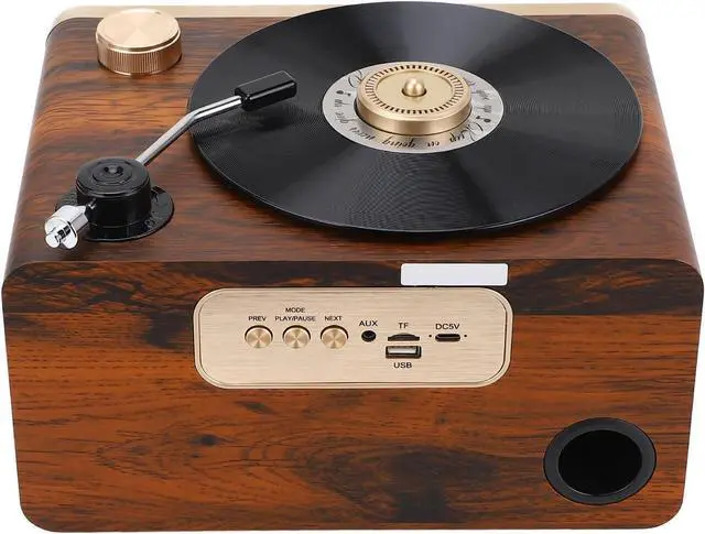 Main image of Retro Wooden Bluetooth Speaker, Vintage Portable Speaker HIFI Subwoofer Home Audio Speaker with Warm Ambient Light for Home, Office, Party