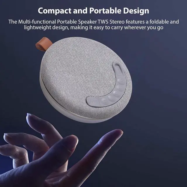 Alt view image 2 of 7 - Portable Bluetooth Speakers Wireless, Multifunctional Folding Portable Speaker, Sleep Sound Machine with 10 Hrs Playtime, TWS, Night Lighting Timer Sleep Aid for Travel Outdoor - Black/Grey