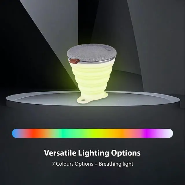 Alt view image 7 of 7 - Portable Bluetooth Speakers Wireless, Multifunctional Folding Portable Speaker, Sleep Sound Machine with 10 Hrs Playtime, TWS, Night Lighting Timer Sleep Aid for Travel Outdoor - Black/Grey