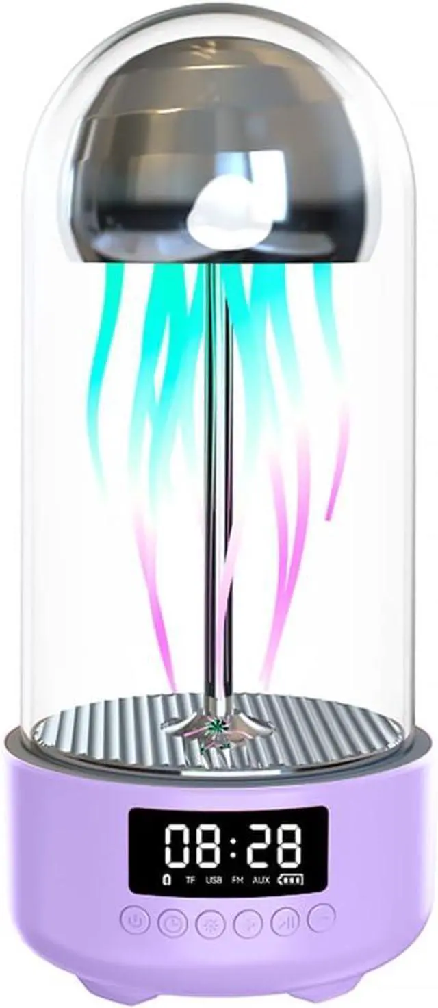 Main image of Jellyfish Lamp Portable Bluetooth Speaker Wireless, Mechanical Motion LED Jellyfish Alarm Clock Sound Speaker Night Mood Light, Table Lamp Bedside Lamp Decor