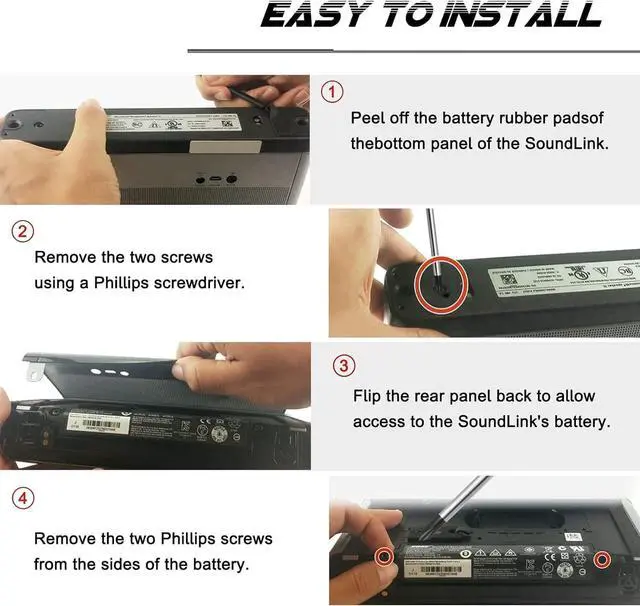 Alt view image 6 of 7 - 26Wh 359498 Battery Replacement for Bose SoundLink II SoundLink III Bose Soundlink 2 3 Bluetooth Speaker Mobile Portable Wireless Speaker 330107 359495 330105 404600 330105A 330107A 2330mAh