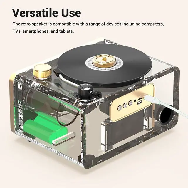 Alt view image 6 of 7 - Retro Wooden Bluetooth Speaker, Vintage Portable Speaker HIFI Subwoofer Home Audio Speaker with Warm Ambient Light for Home, Office, Party