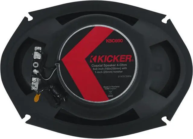 Alt view image 4 of 7 - Audiosavings Bundle: (1) Pair Kicker 51KSC6904 6x9 150 Watt RMS Car Audio Speakers Bundle with (1) Rockville Rock Anywhere Waterproof Portable Bluetooth Speaker+TWS Stereo Linking (Items 3)