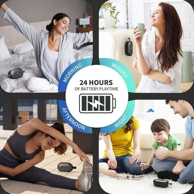 Alt view image 6 of 7 - SOWO Wireless Bluetooth Speaker, Ultra Portable Magnetic Speaker, Coverless IP67 Waterproof Design, 24 H Playtime, Small Speaker with Pro Sound, for Indoors, Outdoors, Hiking and Golf Speaker