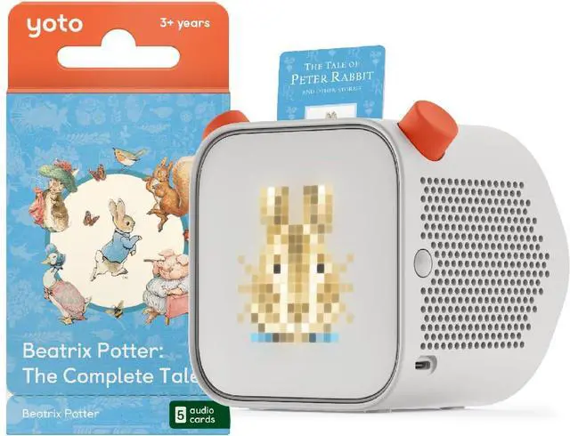 Main image of Yoto Player (3rd Gen.) + Beatrix Potter Bundle  Kids Bluetooth Audio Speaker, All-in-1 Screen-Free Device Plays Stories Music Podcasts Radio White Noise Thermometer Nightlight Ok-to-Wake Clock