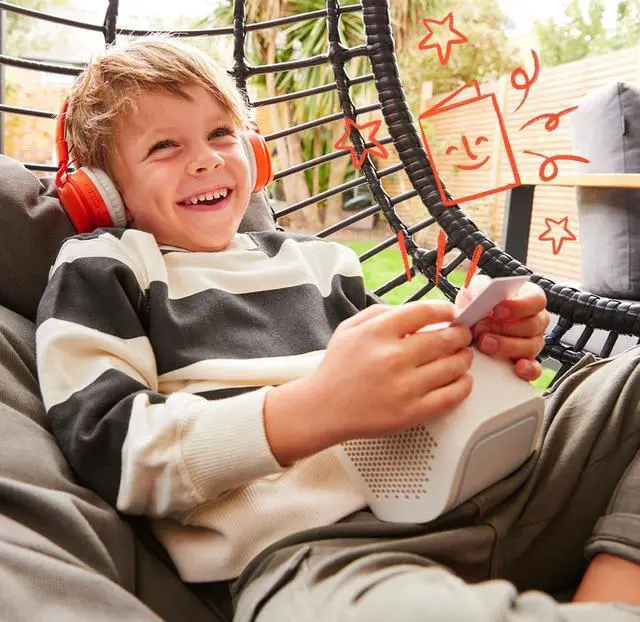 Alt view image 6 of 7 - Yoto Player (3rd Gen.) + Beatrix Potter Bundle  Kids Bluetooth Audio Speaker, All-in-1 Screen-Free Device Plays Stories Music Podcasts Radio White Noise Thermometer Nightlight Ok-to-Wake Clock