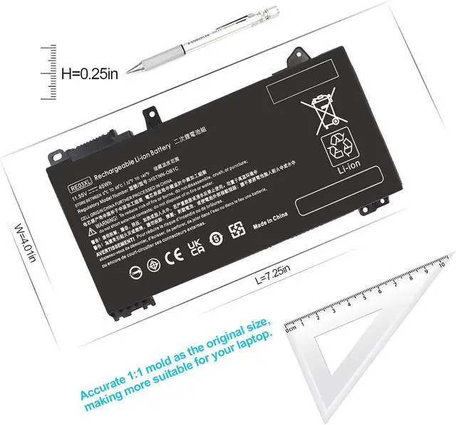 Alt view image 3 of 7 - LXHY RE03XL RF03XL L32656-005 Laptop Battery for HP ProBook 430 440 445 450 455R G6 430 440 445 450 G7 Notebook Battery L32407-AC1 L32407-2B1 L32407-541 HSTNN-OB1C HSTNN-UB7R HSTNN-DB9A REO3XL 45WH