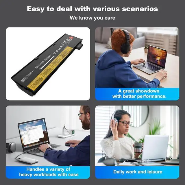 Alt view image 6 of 7 - LXHY 72wh 61++ 01AV427 01AV425 Laptop Battery for Lenovo Thinkpad T480 T470 A485 T580 P51S A475 TP25 T570 P52S Series SB10K97584 SB10K97579 SB10K97585 SB10K97580 4X50M08812 X50M08812 01AV490 11.1V