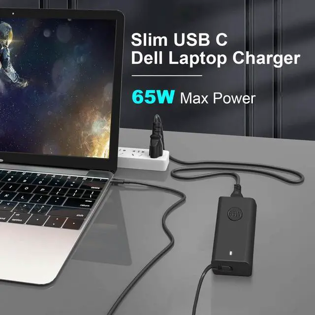 Alt view image 3 of 6 - 65W USB Type C Laptop Charger for Dell USB C Charger, Dell Laptop Charger for Latitude 5420 7420 5520, Inspiron 16 7620 2-in-1,XPS 12 9520, XPS 13 9350 LA65NM190 HA65NM190 LA65NM170