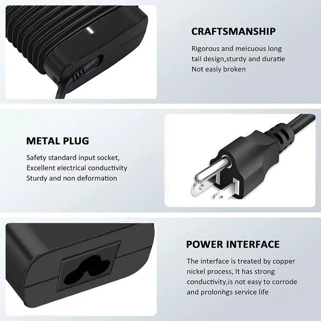 Alt view image 4 of 6 - 65W USB Type C Laptop Charger for Dell USB C Charger, Dell Laptop Charger for Latitude 5420 7420 5520, Inspiron 16 7620 2-in-1,XPS 12 9520, XPS 13 9350 LA65NM190 HA65NM190 LA65NM170