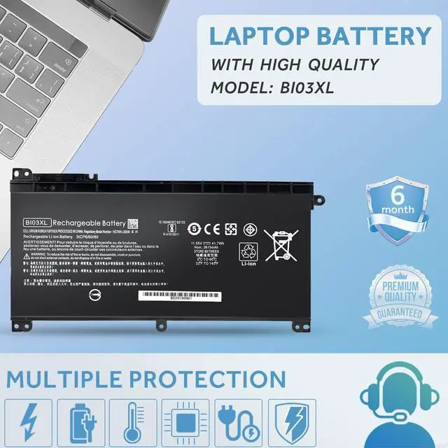 Alt view image 2 of 6 - LXHY BI03XL Battery Compatible with HP Pavilion X360 M3-U 13-U M3-U001DX M3-U103DX 13-U100TU 13-U118TU Stream 14-AX 14-ax010nr 14-ax020wm 14-ax030wm TPN-W118 Laptop ON03XL HSTNN-LB7P HSTNN-UB6W