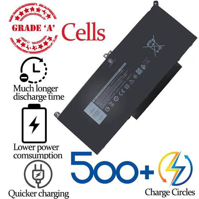 Alt view image 6 of 13 - F3YGT 60WH Battery for Dell Latitude 7480 7490 7280 7290 7380 7390 E7280 E7480 E7490 12 7000 13 7000 14 7000 Series DM3WC ODM3WC DM6WC 2X39G KG7VF V4940 P73G P73G002 P29S002 451-BBYE 453-BBCF, 7.6V