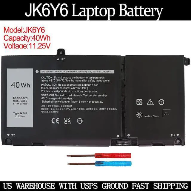 Main image of LXHY 40Wh JK6Y6 Battery for Dell Inspiron 5300 5301 5401 5402 5408 5409 5501 5508 5509 5400 5406 7405 7300 7306 7500 7506 2-in-1 Series Latitude 3410 3510 Vostro 5301 5401 5501 P102F H5CKD 11.25V