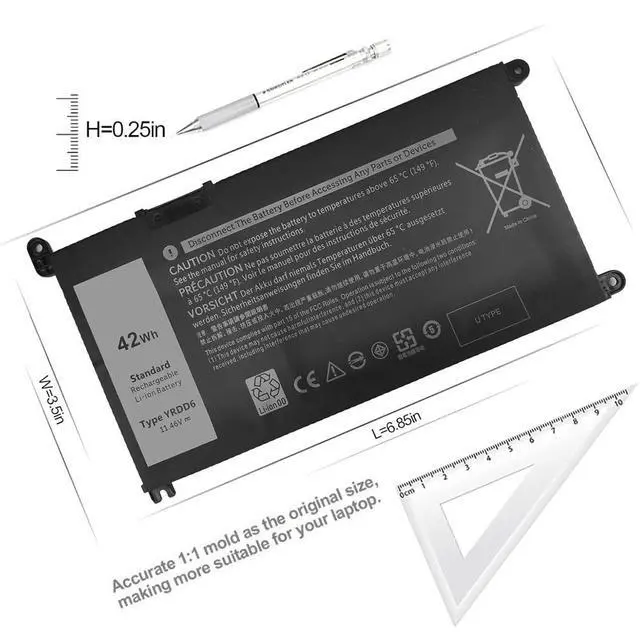 Alt view image 3 of 14 - LXHY YRDD6 Battery for Dell Inspiron 5591 7586 5491 5481 5482 5485 3310 2-in-1 15 3582 3583 3593 3584 5590 5593 5594 5585 14 3493 5493 5480 3793 Vostro 3491 5481 5581 5490 5590 0YRDD6 01VX1H 0VM732