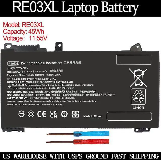 Main image of LXHY RE03XL RF03XL L32656-005 Laptop Battery for HP ProBook 430 440 445 450 455R G6 430 440 445 450 G7 Notebook Battery L32407-AC1 L32407-2B1 L32407-541 HSTNN-OB1C HSTNN-UB7R HSTNN-DB9A REO3XL 45WH