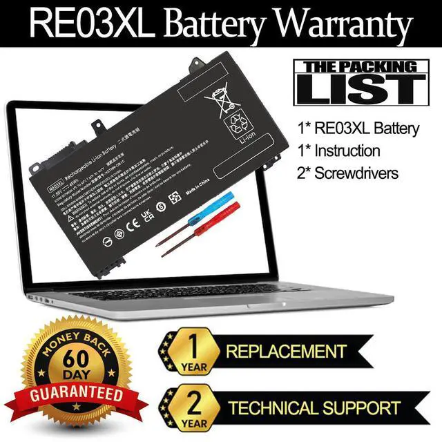 Alt view image 2 of 13 - LXHY RE03XL RF03XL L32656-005 Laptop Battery for HP ProBook 430 440 445 450 455R G6 430 440 445 450 G7 Notebook Battery L32407-AC1 L32407-2B1 L32407-541 HSTNN-OB1C HSTNN-UB7R HSTNN-DB9A REO3XL 45WH