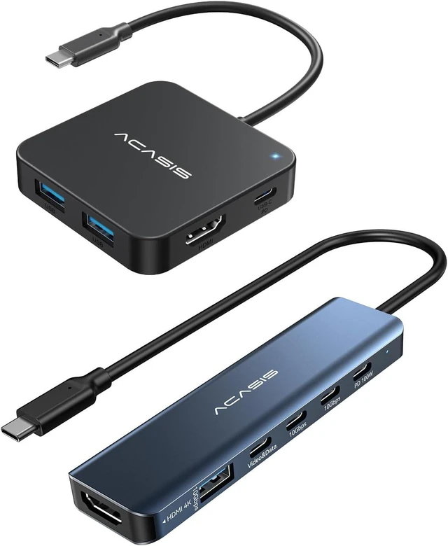 Main image of ACASIS USB C Hub 10Gbps, 6-in-1 Multiport Adapter Bundle with type C Splitter with 4K@60Hz Video Output, 4K 60Hz HDMI, 100W Power Delivery, USB A3.2 Data Port, USB C to HDMI Adapter for MacBook, Dell,