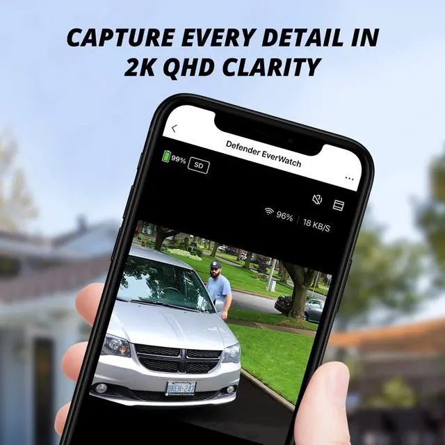 Alt view image 4 of 7 - Defender SOLAR POWERED 4K AI Everwatch Wireless Battery Security Camera with 3W Solar Panel, AI Detection, Color Night Vision, No Monthly Fees
