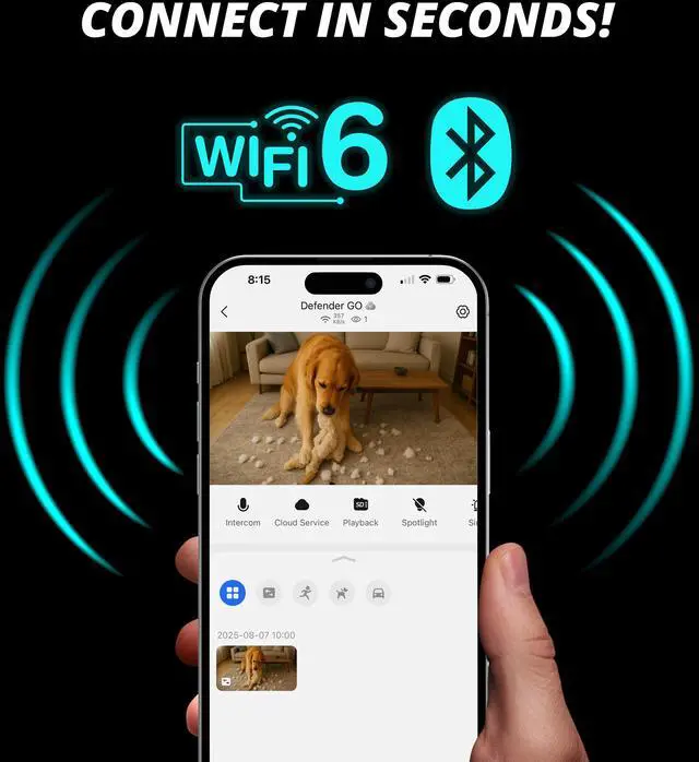 Alt view image 6 of 7 - Defender GO 2K AI POWERED Plug-in Power Indoor/Outdoor Home, Business, Baby & Pet Security Camera