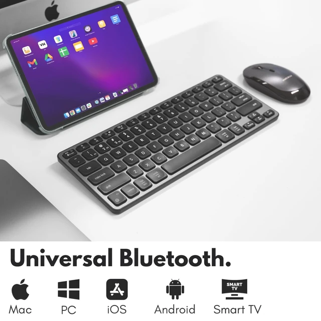 Alt view image 2 of 5 - Macally Compact Backlit Bluetooth Keyboard for Mac Space-Saving, Rechargeable Multi-Device Compatible Apple Wireless Keyboard for MacBook Pro/Air, iMac, Mac mini