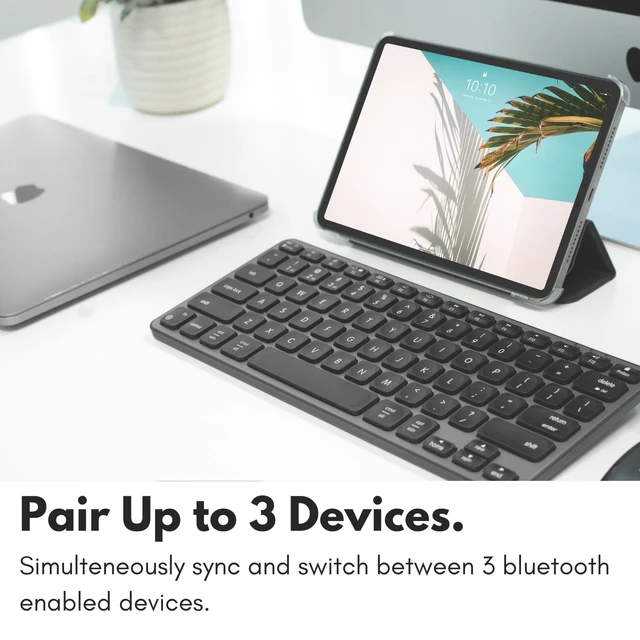 Alt view image 5 of 5 - Macally Compact Backlit Bluetooth Keyboard for Mac Space-Saving, Rechargeable Multi-Device Compatible Apple Wireless Keyboard for MacBook Pro/Air, iMac, Mac mini