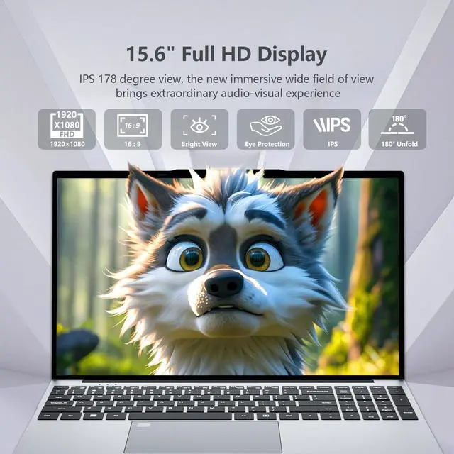 Alt view image 4 of 5 - Gaming Laptop, Twin Lake N150 Laptops(up to 3.6GHz), 15.6 inch Lap top with 16GB DDR4 512GB SSD, Backlit KB Fingerprint, FHD 1920*1080, Win 11 Pro, WiFi 5,BT 4.2, Portable Laptops, Gaming laptops