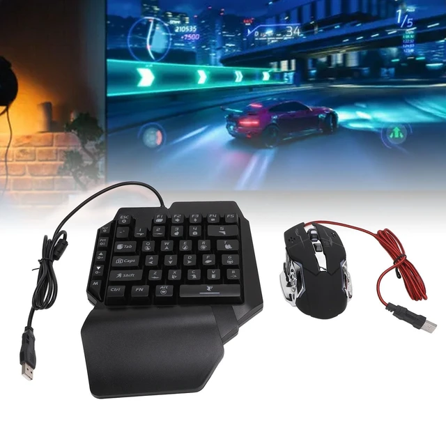 Alt view image 5 of 5 - Zunate Half Hand Gaming Keyboard and Mouse Combo, 3 in 1 Mobile Game Combo Pack, Half Hand Gaming Keyboard Set with Mobile Gamepad Controller, Mouse Converter for PC
