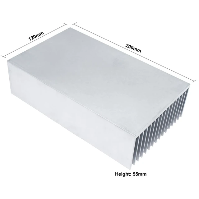 Alt view image 2 of 5 - Large Aluminum Heatsink 200 x 120 x 55mm / 7.87 x 4.72 x 2.17inch Heat Sinks Cooler Cooling Radiator for LED LCD CHIP Electronic Amplifier Transistor Heat Dissipation
