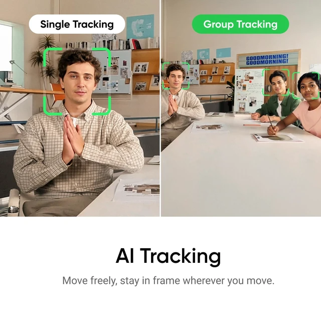 Alt view image 5 of 5 - Insta360 Link 2 - PTZ 4K Webcam for PC/Mac, 1/2" Sensor, AI Tracking, HDR, Streaming Computer Camera with AI Noise-Canceling Mic and Gesture Control for Video Calls, Gaming, Works with Zoom and Teams