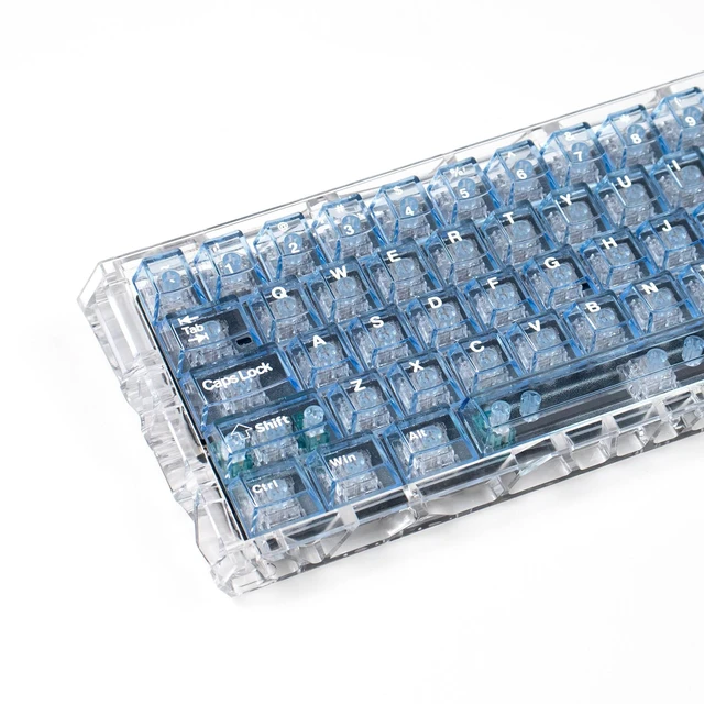 Main image of mintcaps 128keys Keyboard Keycaps Shine Through Clear Blue Keycap Set, Cherry Transparent Key Caps for Cherry Gateron Mx Switches Mechanical Keyboard
