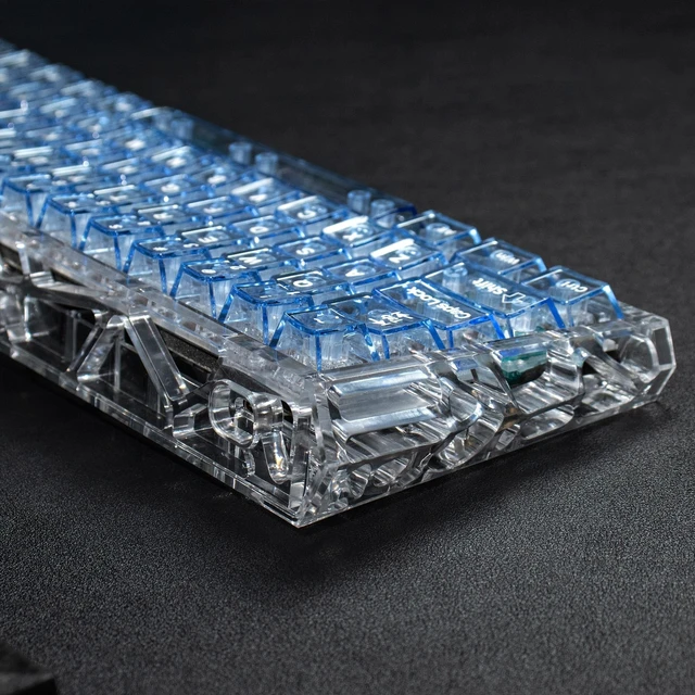 Alt view image 5 of 5 - mintcaps 128keys Keyboard Keycaps Shine Through Clear Blue Keycap Set, Cherry Transparent Key Caps for Cherry Gateron Mx Switches Mechanical Keyboard