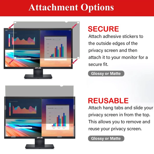 Alt view image 5 of 5 - APeiSi 40 Inch Privacy Screen Filter for 21:9 Curved Ultrawide Monitor