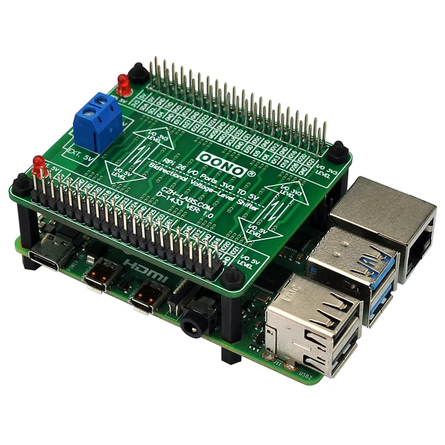 Alt view image 2 of 5 - OONO Raspberry Pi 3.3V to 5V 26 I/O Bidirectional Voltage-Level Shifter Module for Raspberry Pi, Logic Level Converter